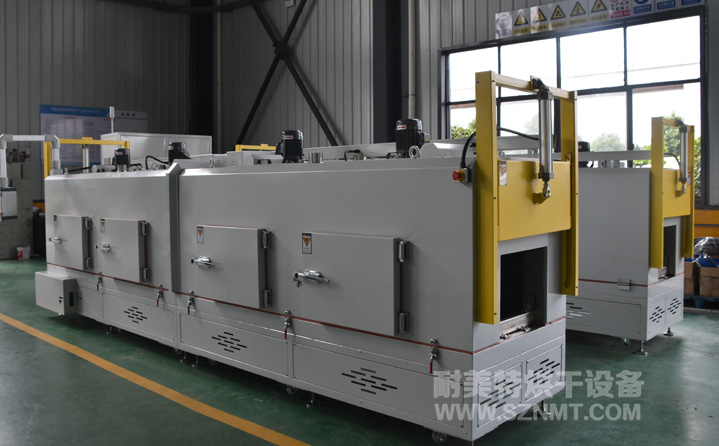 新能源汽車電機(jī)產(chǎn)品涂膠后膠水固化熱套冷卻通道加熱隧道爐